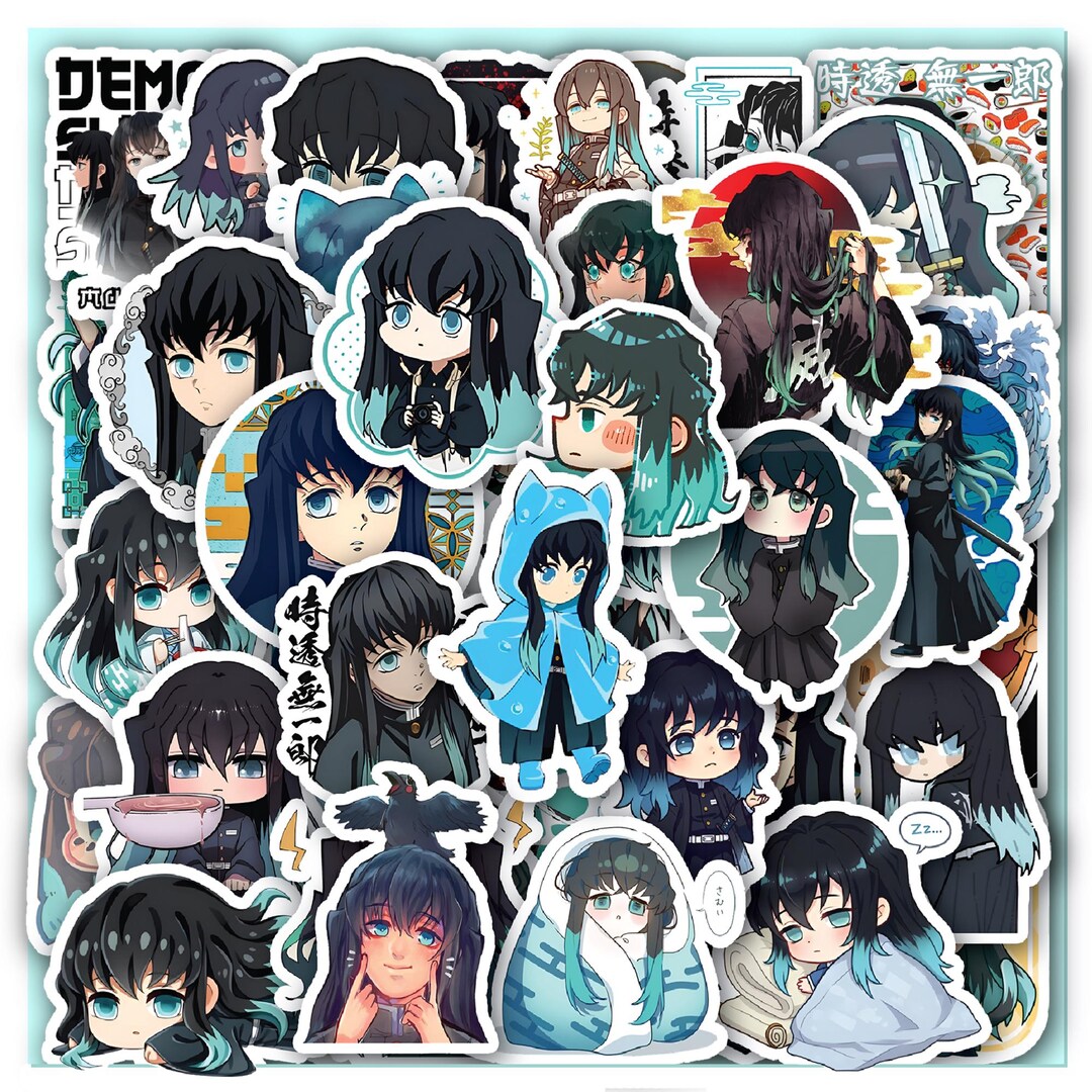 Japanese Anime Stickers Sheet - Waterproof Vinyl Decals 40 Designs (4 ...