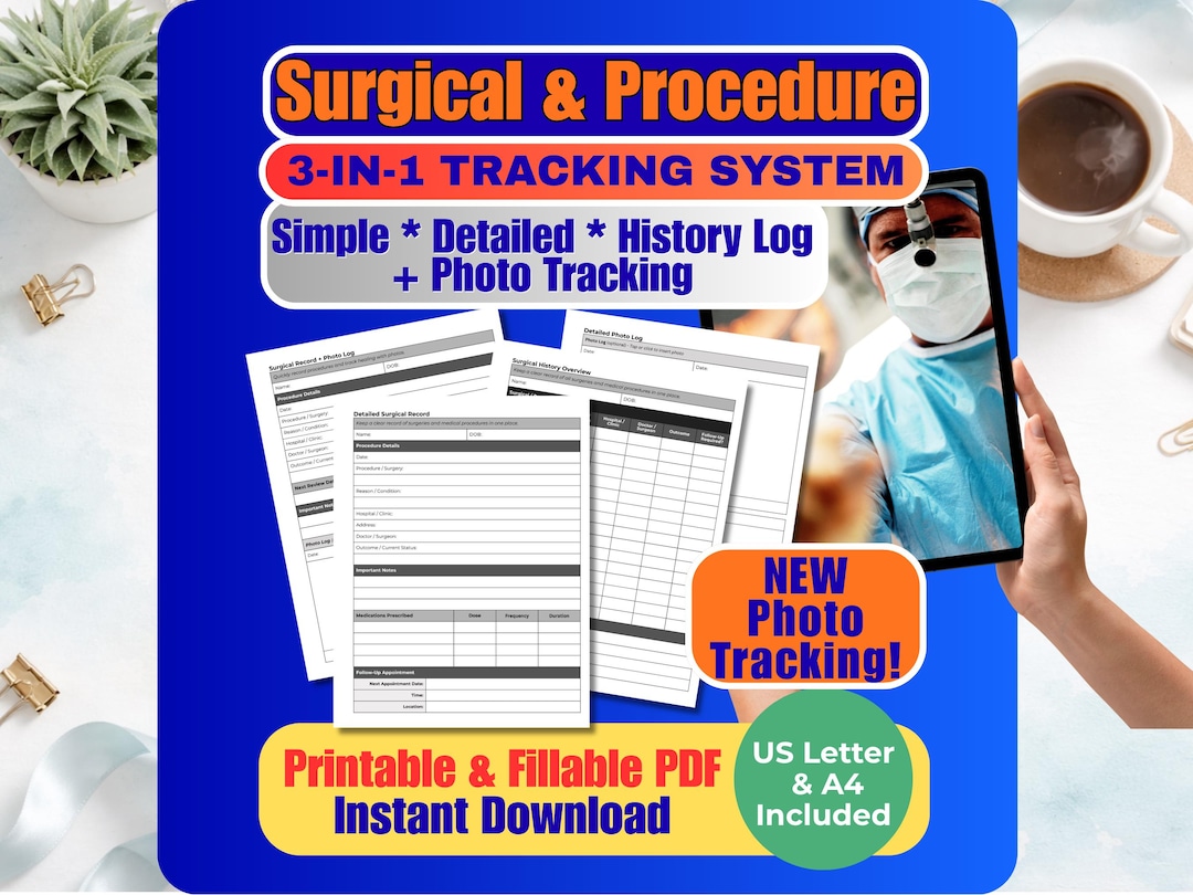 Surgical & Procedure Tracker Bundle | Medical Procedure Log, Post ...