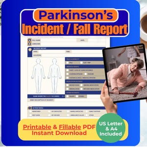 Parkinsons Incident Report Printable | Fall & Behavior Log | Caregiver Tracking Sheet | Instant Download PDF A4 US Letter
