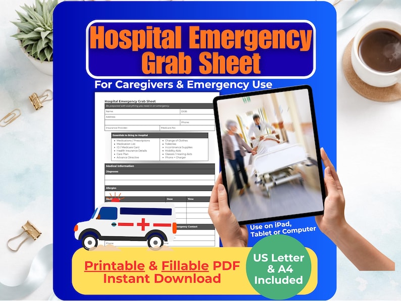 Grab Fill Up Form.pdf Hospital Emergency Grab Sheet | Emergency Hospital Checklist Printable ...