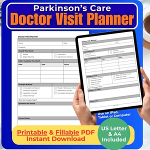 Planarin Arzt Besuch Planer Printable | Terminplaner für Pflegekräfte | Alzheimer Pflege A4 US Letter Sofort Download