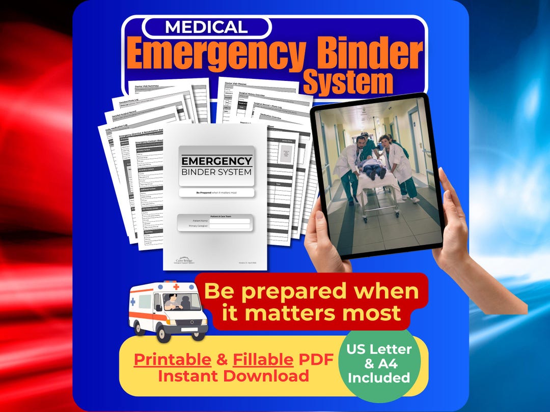 Emergency Binder Printable | Medical Binder System | Caregiver ...