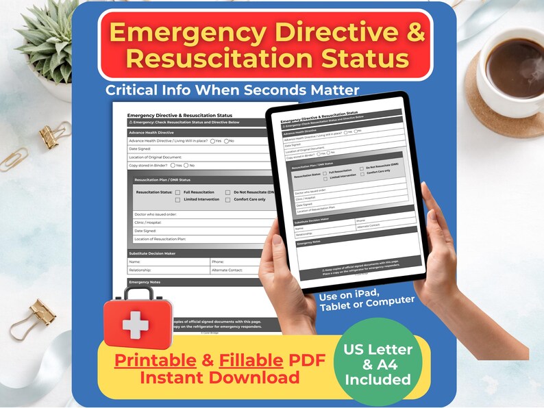 DNR Form Printable | Advance Directive Template | Emergency Medical ...