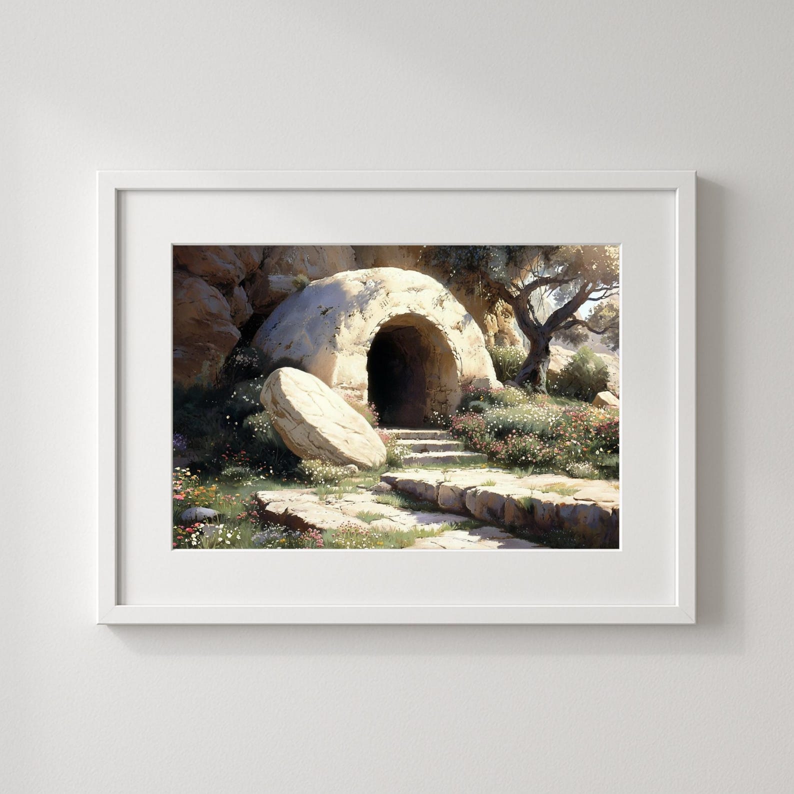 The Tomb is Empty Wall Art, He is Risen Resurrection Print, Jesus ...