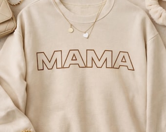 Sudadera personalizada para mamá con nombres de niños en la manga, monocromática, regalo para el Día de la Madre, regalo de cumpleaños para mamá, regalo para mamá primeriza.