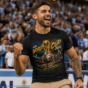 FIFA World Cup 2026 Trophy Tee | Unisex Worldcup USA, Canada and Mexico Football Shirt, Camiseta Copa Mundial, Playera Mundial image 4