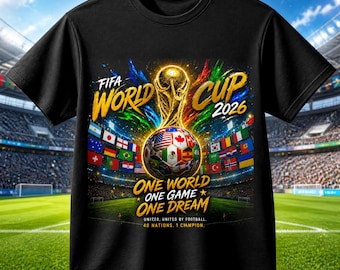 FIFA World Cup 2026 Trophy Tee | Unisex Worldcup USA, Canada and Mexico Football Shirt, Camiseta Copa Mundial, Playera Mundial