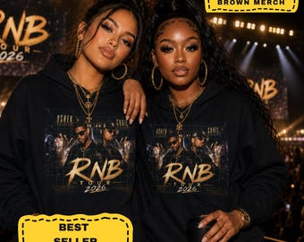 Sudadera con capucha extragrande de la gira R&B de Usher y Chris Brown, suéter extragrande para concierto, camiseta