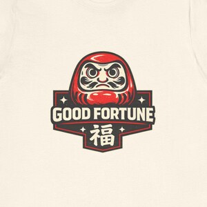 Camiseta Daruma de la Buena Fortuna, camiseta gráfica con el amuleto japonés de la suerte Kanji Fuk