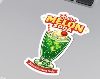 Retro Melon Soda Sticker | Japanese Cream Soda Decal (3"x3")