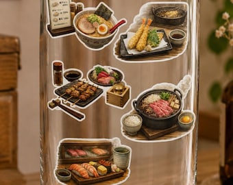 Stickervel Japans eten | Ramen Sushi Izakaya Tempura Japanse Stickers
