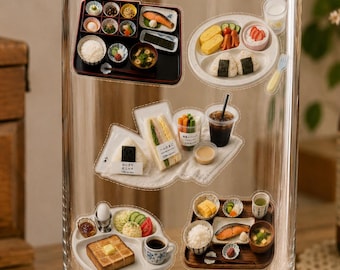 Stickerset Japans ontbijt | Leuke vinylstickers Japans eten