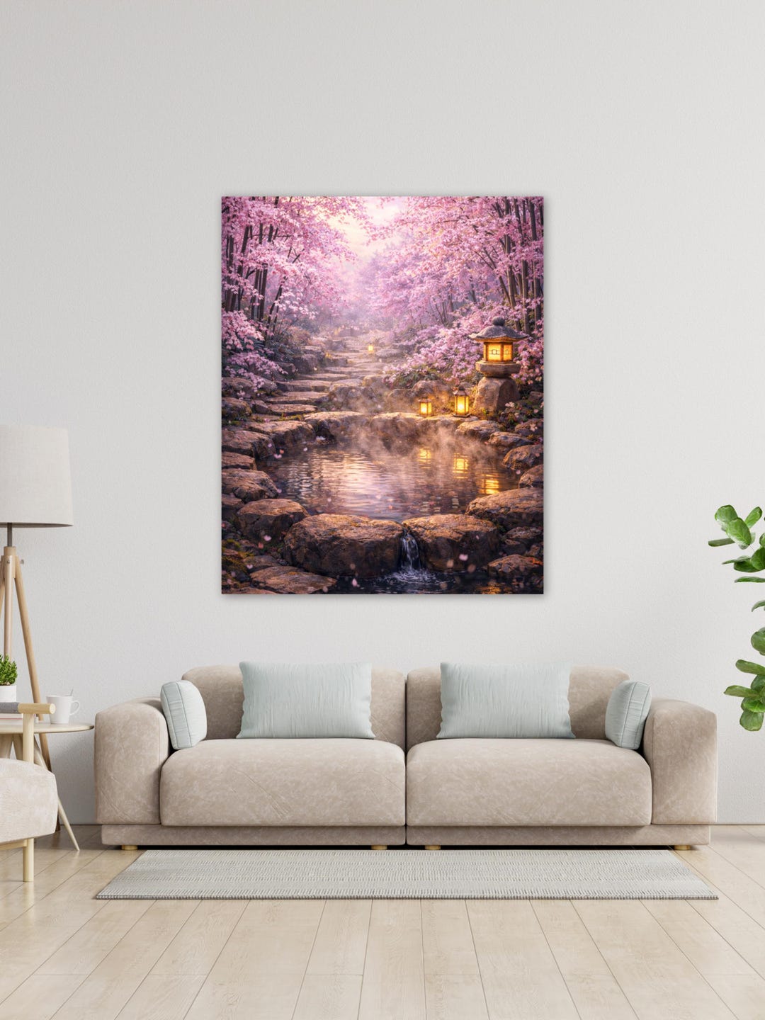 Sakura Onsen Wall Art | Japanese Cherry Blossom Hot Spring Poster ...