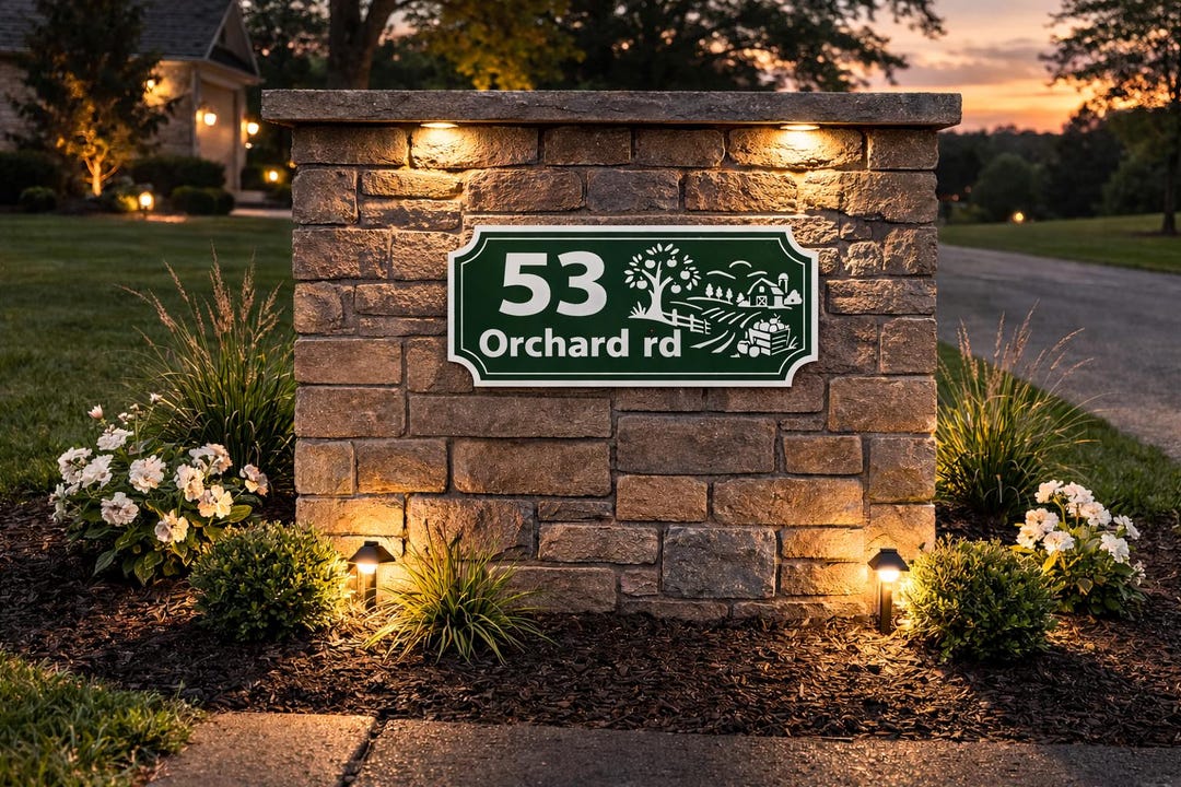 Custom Rustic Address Sign – Personalized House Number Plaque – Outdoor ...