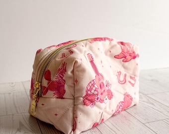 Pochette piccola e squadrata / Pochette in tessuto fatta a mano con cerniera / Mini trousse per il trucco / Portamonete / Regalo per lei