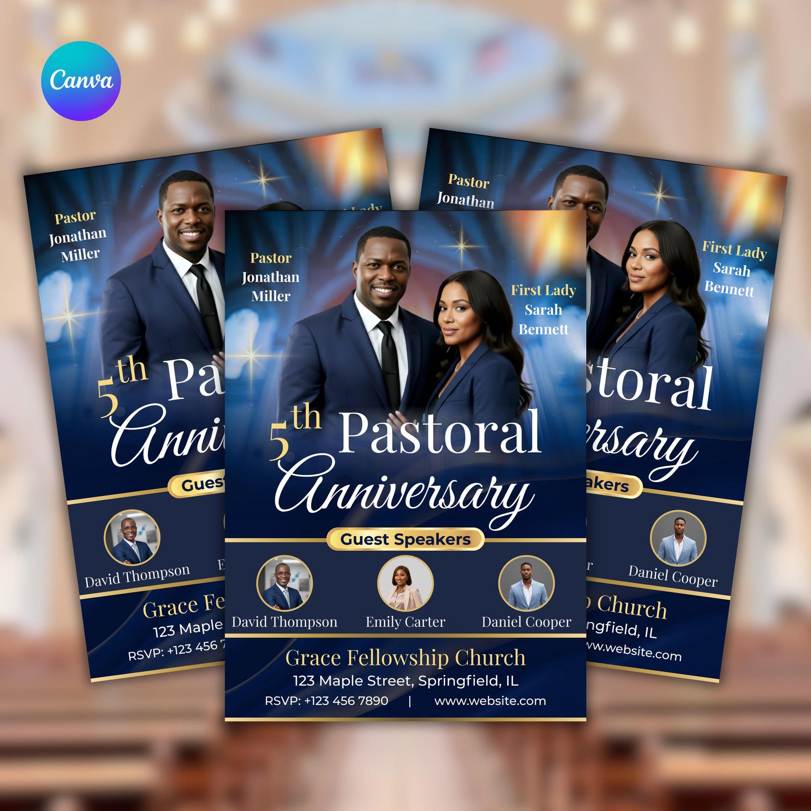 Church Anniversary Program Template | Elegant Canva Design (digital ...