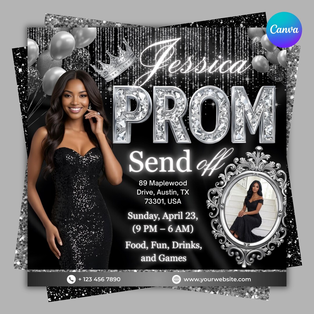 Prom Send off Flyer Template, Editable Event Invitation (digital ...