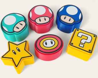 Retro Gamer Power-Up Fidget Clicker Keychain • Sensory Toy
