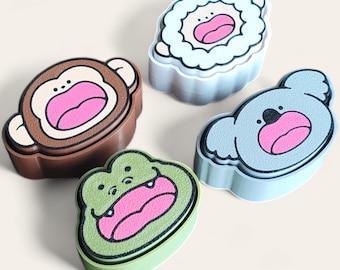 3D Printed Animal Fidget Toys: Monkey, Koala, Frog, Sheep Clickers