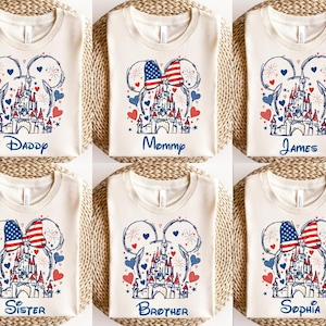 Custom Disneyland Usa 250th Years Family Shirts, Disneyland 4th July Shirts, Disneyland 4th July Family Trip Shirt, Disneyland Tee image 1