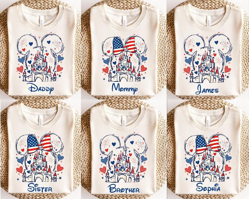 Custom Disneyland Usa 250th Years Family Shirts, Disneyland 4th July Shirts, Disneyland 4th July Family Trip Shirt, Disneyland Tee image 1