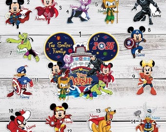 Custom Marvel Disneyland Door Magnet, Personalized Avengers Cruise Decor, Super Hero Family Vacation 2026, Mickey Iron Man Spiderman Gifts