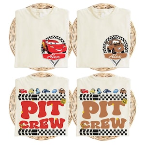 Custom Disneyland Cars Pit Crew Shirt, McQueen Mater Birthday T-Shirt, Disneyland Family Birthday Matching Shirt, Racing Cars Squad Shirt image 1