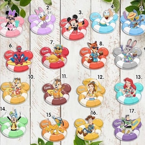 Custom Name All DisneyCharacters Summer Cruise Magnet, Mickey Friends Pool Float, Toy Story, Princess Disneyland Cruise Line Door Magnet