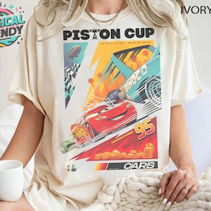 Retro Disneyland Cars Shirt, Funny Lightning Mcqueen Piston Cup shirt, Disneyland Cars Birthday Tee, Radiator Springs, WDW Magic Kingdom Tee image 1