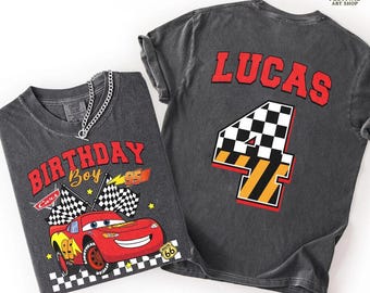 Disneyland Cars Birthday Shirt, Lightning McQueen Birthday Boy Tee, Pixar Pit Crew Family Matching Gift, Racing Car Birthday Trip