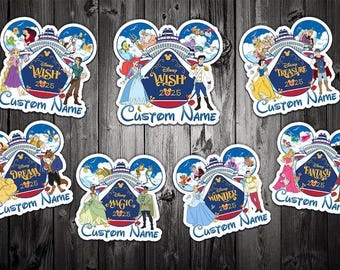 Personalized Disneyland Princess And Prince Cruise Door Magnet, Little Mermaid Ariel Magnet, Beauty And The Beast,Cinderella Rapunzel Magnet