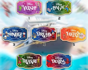 Imán personalizado para la puerta del crucero de Spiderman de Disneyland, letrero personalizado para el camarote, Magia Sueño Fantasía Deseo Tesoro Maravilla Destino