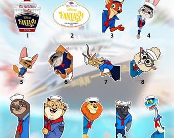 Personalized Disneyland Cruise Zootopia 2 All Characters Family Magnet, Disneyland Zootopia Trip Magnet, Disneyland Family Cruise Magnet