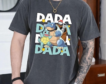 Personalized Best Dada Ever T-Shirt, All Characters Anime PokeDad Shirt, Father's Day, Dad Gamer Shirt, Gift For Dad