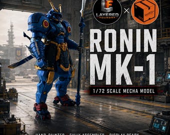 1/72 Scale Ronin MK-1 Mecha Model | Hand-Painted 3D Printed Samurai Robot | Fully Assembled Collectible | Lootbox+