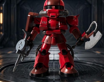 Mini SD Zaku Gundam Figure - Hand Painted, 3D Printed Resin Collectable