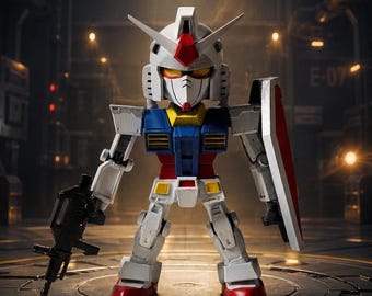 Mini SD RX-78 Gundam Figure - Hand Painted, 3D Printed Resin Collectable