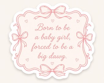 Babygirl Big Dawg Sticker, Funny Feminist Vinyl Decal, Trendy Girl Power Laptop Sticker, Bold Humor Gift For Her.