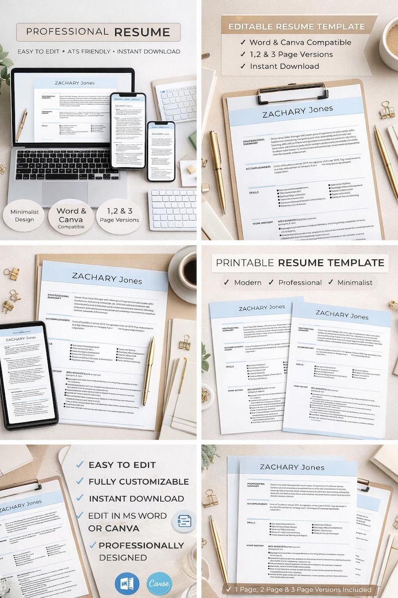 Availability Resume Ai-ready Resume Template | Modern, Professional Design (word & Canva ...