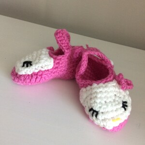 Crochet Hallo kitty Baby  Shoes: 3-6 months