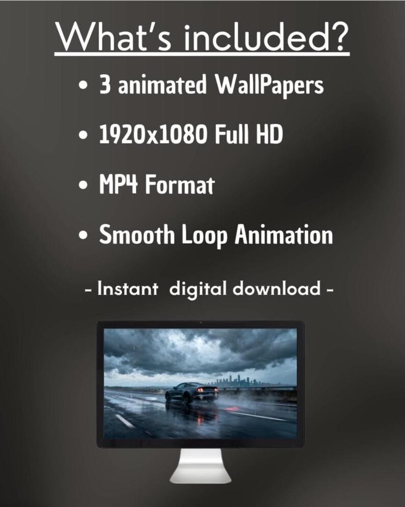Rainy Cars Animated Wallpaper Pack – 3 Live Car Backgrounds 1920x1080
