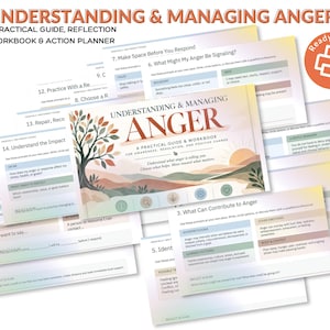 Anger Management Workbook for Therapists | Anger Awareness, Triggers & Self-Reflection Worksheets PDF