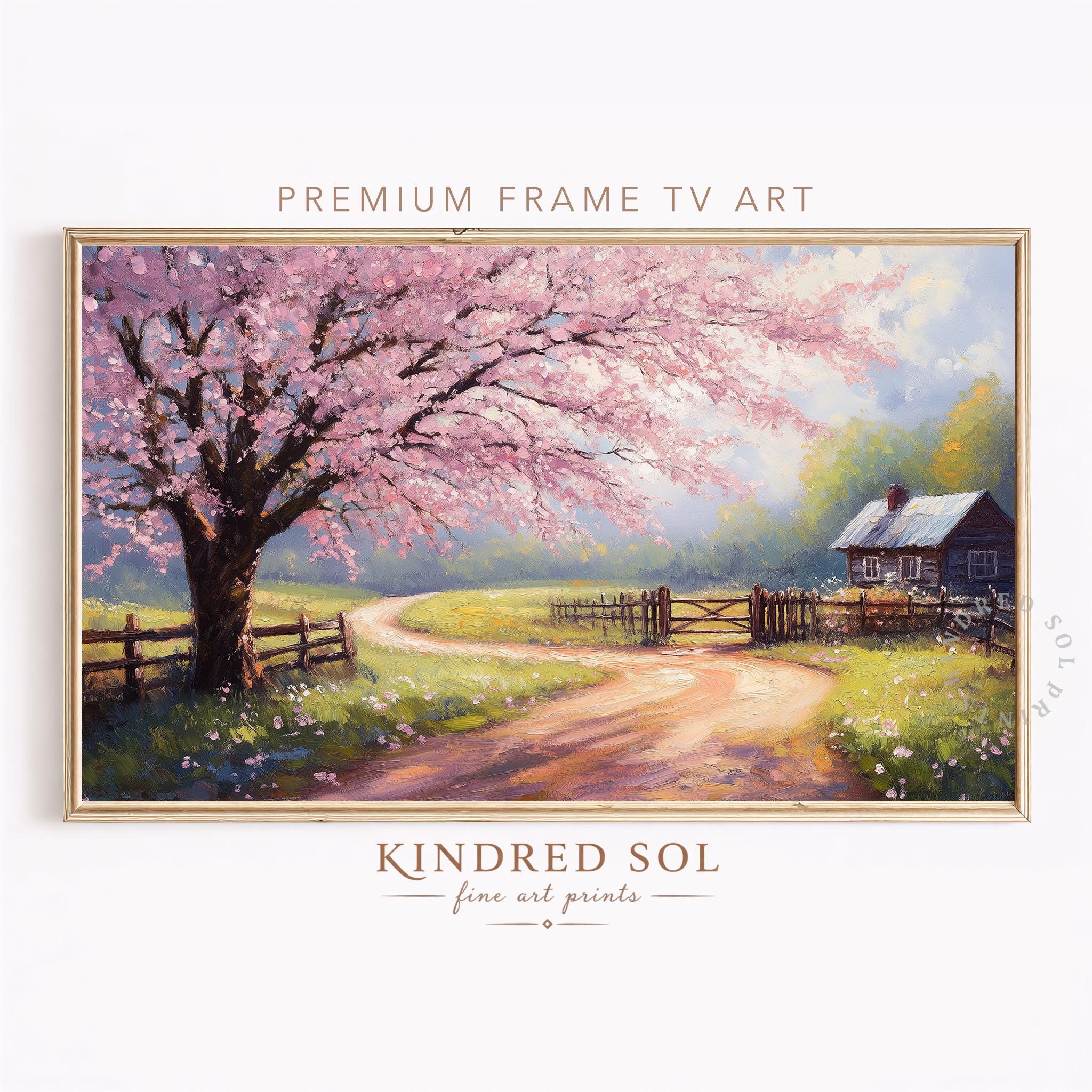 Cherry Blossom Road Painting - Etsy