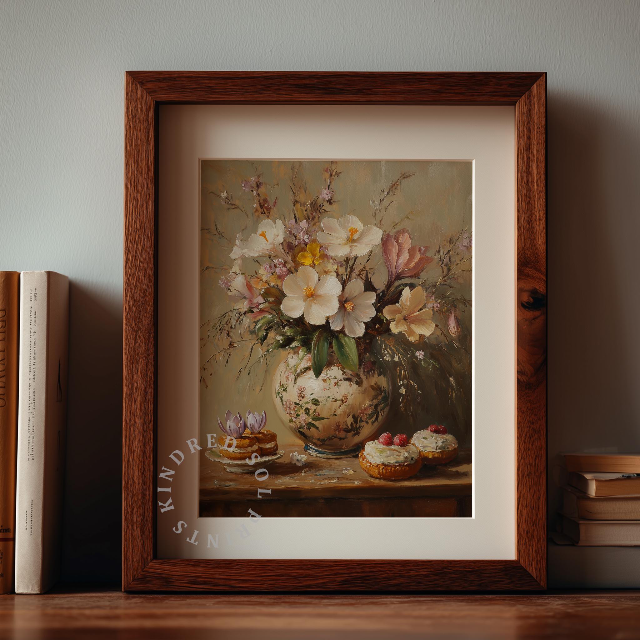 Vintage Floral Still Life Printable – Hibiscus, Crocus Vase, Romantic ...