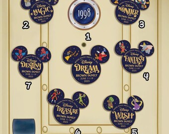 Customize Name Wdw Family & Cruise Ship Stateroom Door, Cruise Line Ship Name Door Magnet, Family Cruise Trip, Wish Magic Dream Fantasy