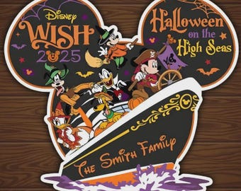 Cruise Halloween Magnet Halloween On The High Seas 2026 Magnet, Cruise Door Magnet Disney Wish Dream Fantasy Magic Wonder Halloween Magnet