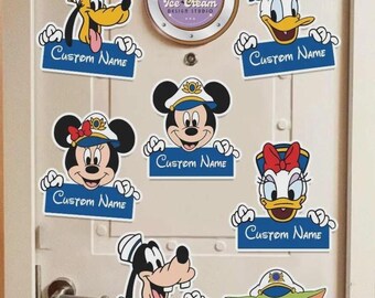 Personalized All Characters Disney Cruise Magnet, Mickey and Friends Toy Story Stitch Star Wars Chip Dale Family Cruise Ship Stateroom Door