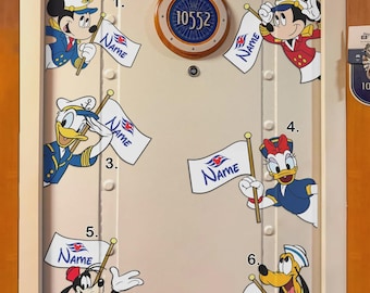 Personalized Cute Mouse and Friends Cruise Door Magnet, My First Cruise Era, Family Cruise Ship Stateroom Door, Animated Characters Magnet