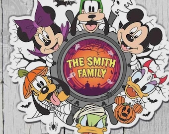 Personalized Mickey and Friends Halloween On the High Seas Magnet, Disney Family Cruise Ship Door Halloween Decor, Mickey Halloween Magnet
