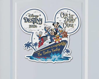 Personalized 1st Cruise Magnet for Cruise Ship Magnet, Cruise Door Magnet Disney Wish Magnet 2026, Our 1st Disney Cruise Ship Family Magnet